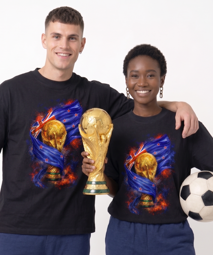 New Zealand 2026 World Cup Trophy & Flag Unisex Fan T-Shirt