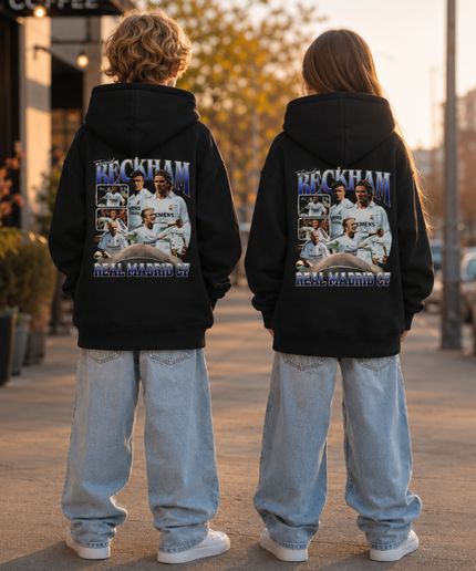 Sweat à capuche enfant David Beckham Real Madrid CF - Style vintage "bootleg" pour fans