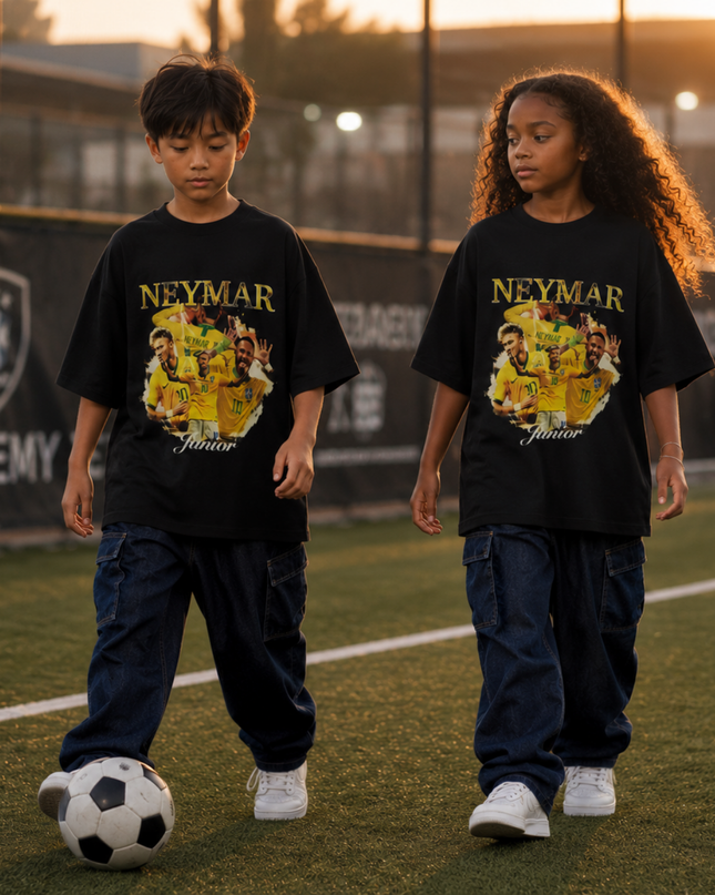 Neymar Junior Brazil Celebration Collage Kids Fan T-Shirt