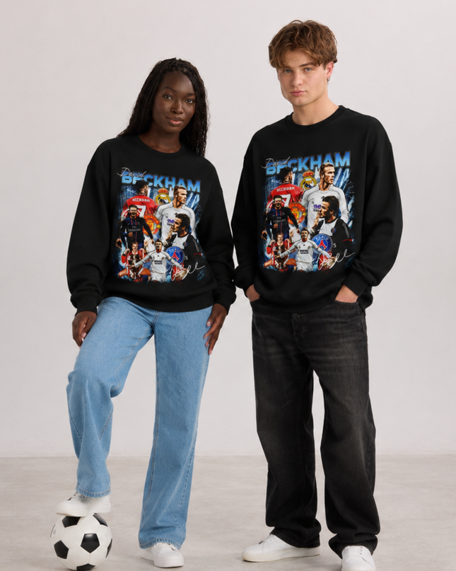 David Beckham Legend Multi-Club Collage Unisex Fan Crewneck