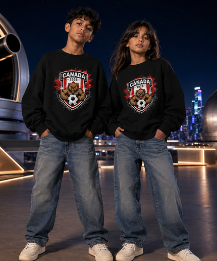 Canada 2026 Bear Crest Kids Fan Crewneck