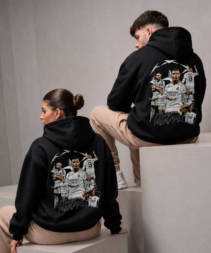 Kylian Mbappe #9 Real Madrid Champions League Collage Unisex Fan Hoodie