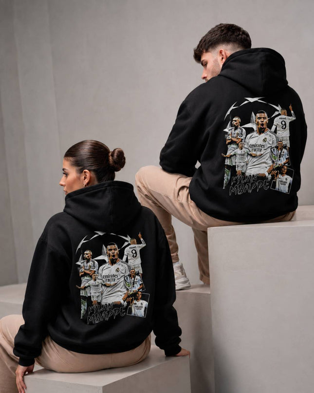 Kylian Mbappe #9 Real Madrid Champions League Collage Unisex Fan Hoodie