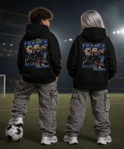 France Les Bleus Allez Les Bleus Collage Kids Fan Hoodie