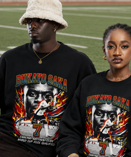 Bukayo Saka England World Cup 2026 Fire Unisex Fan Crewneck