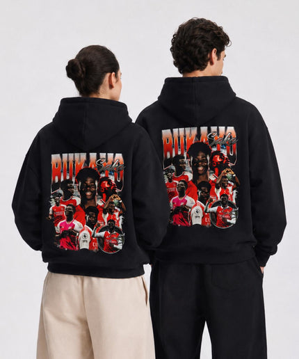 Bukayo Saka Arsenal Smiling Retro Collage Unisex Fan Hoodie