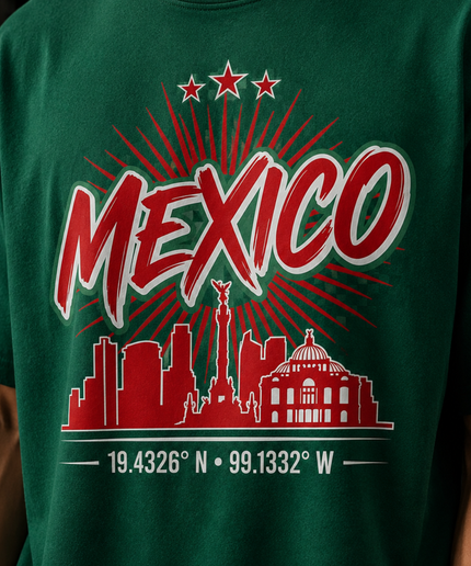 Mexico City Skyline 19.4326° N · 99.1332° W Kids Fan T-Shirt