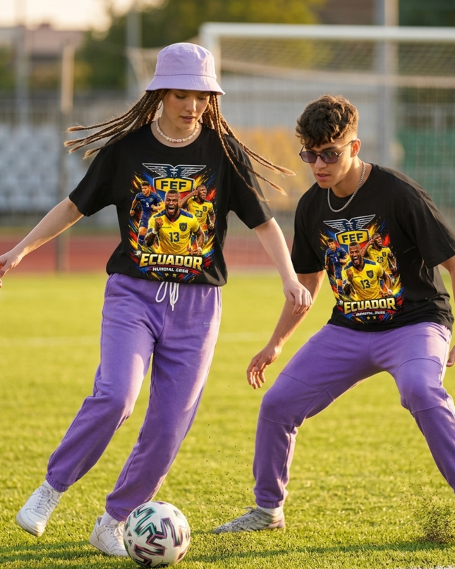T-shirt unisexe pour supporter de l'Équateur FEF Coupe du Monde de Football 2026