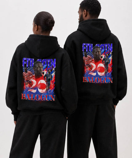 Folarin Balogun USA #20 Red White Blue Vintage Bootleg Unisex Fan Hoodie