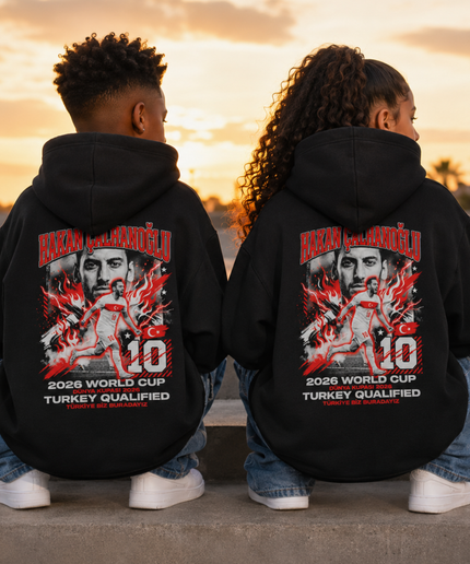 Hakan Calhanoglu #10 Turquie Coupe du Monde 2026 Qualifiée Sweat à Capuche Enfant Fan
