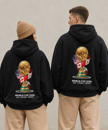 World Cup 2026 USA Canada Mexico Trophy Flags Unisex Fan Hoodie