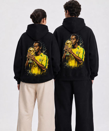 Ronaldinho #11 Brésil Coupe du Monde Baiser Artistique Portrait Adulte Fan Hoodie