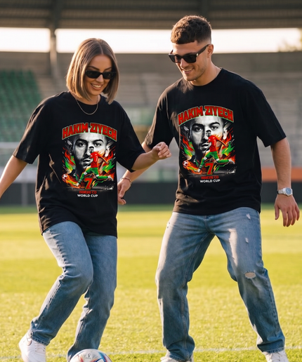 T-shirt de supporter unisexe Hakim Ziyech Maroc #7 Coupe du Monde 2026