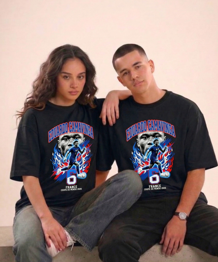 T-shirt unisexe fan Eduardo Camavinga #6 France Coupe du Monde 2026
