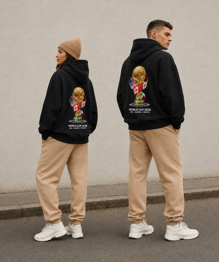 World Cup 2026 USA Canada Mexico Trophy Flags Unisex Fan Hoodie