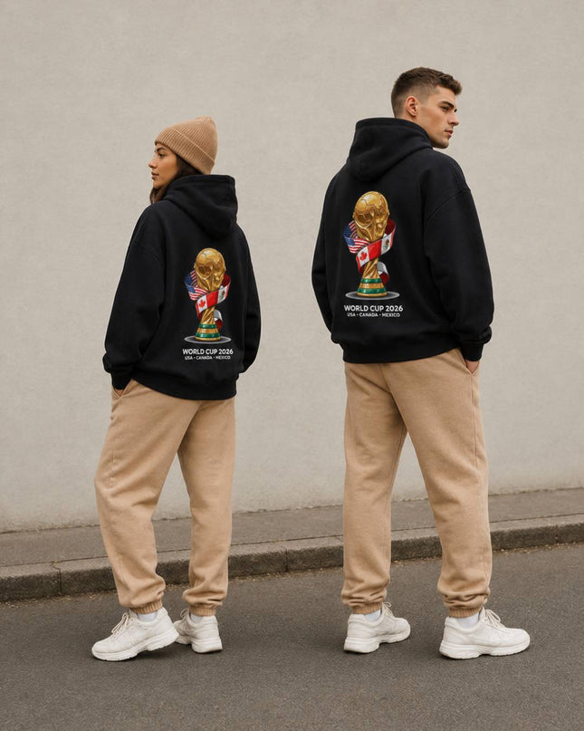 World Cup 2026 USA Canada Mexico Trophy Flags Unisex Fan Hoodie