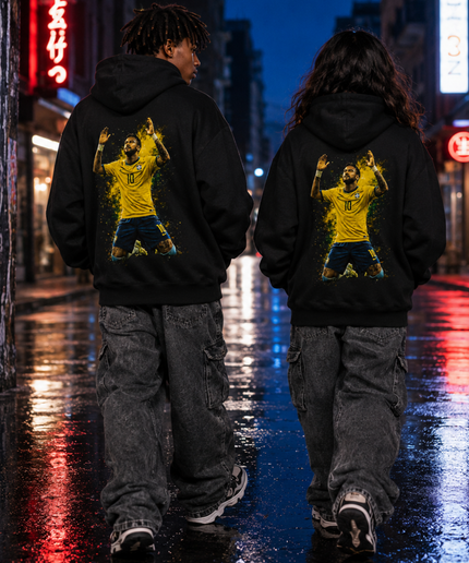 Neymar Jr Brazil #10 Arms Up Celebration Kids Fan Hoodie