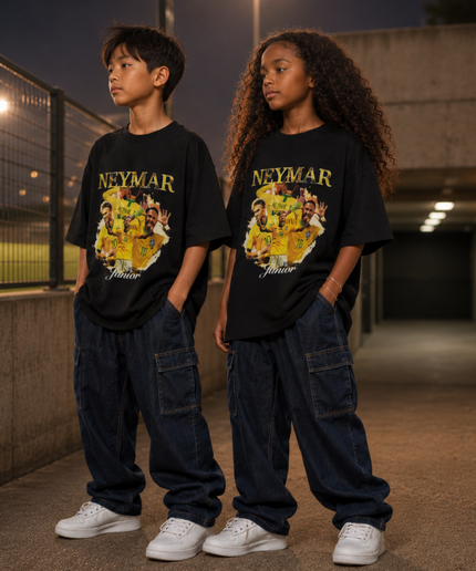 T-shirt Enfant Fan Neymar Junior Brésil Célébration Collage