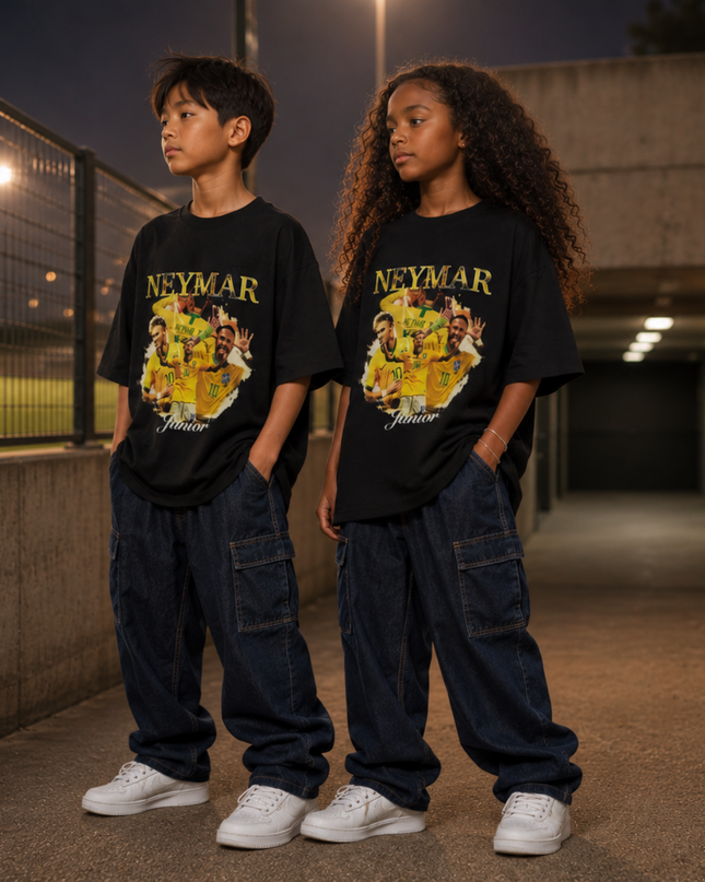 Neymar Junior Brazil Celebration Collage Kids Fan T-Shirt