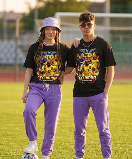 T-shirt unisexe pour supporter de l'Équateur FEF Coupe du Monde de Football 2026