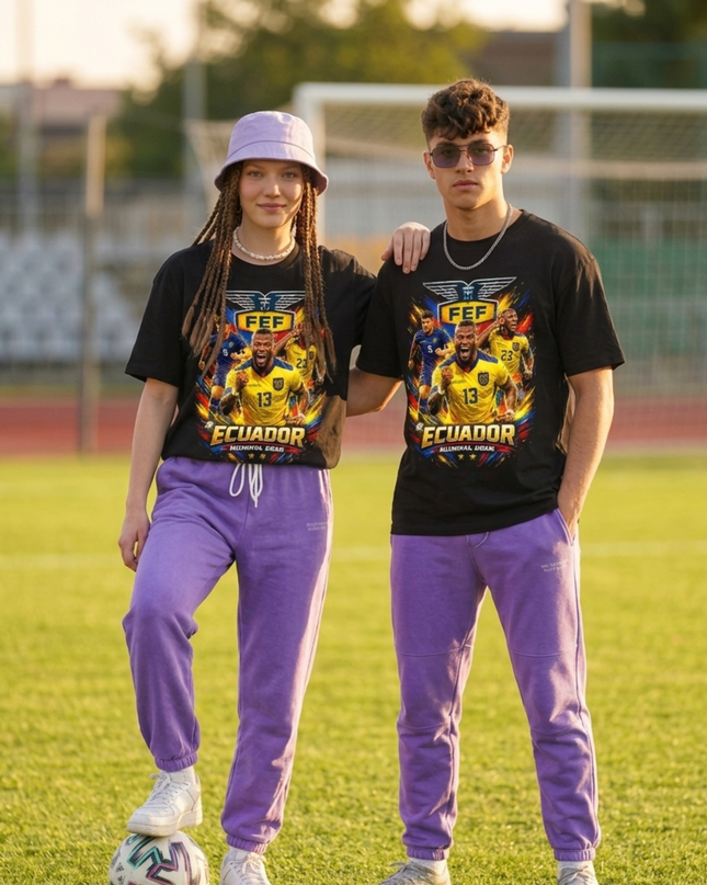 T-shirt unisexe pour supporter de l'Équateur FEF Coupe du Monde de Football 2026