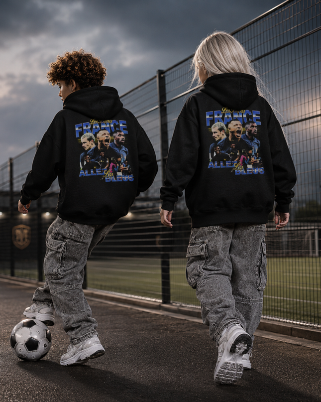 France Les Bleus Allez Les Bleus Collage Sweat à capuche enfant fan