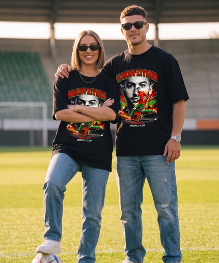 T-shirt de supporter unisexe Hakim Ziyech Maroc #7 Coupe du Monde 2026