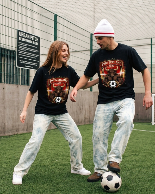 Switzerland Bull Shield Soccer World Cup 2026 Unisex Fan T-Shirt