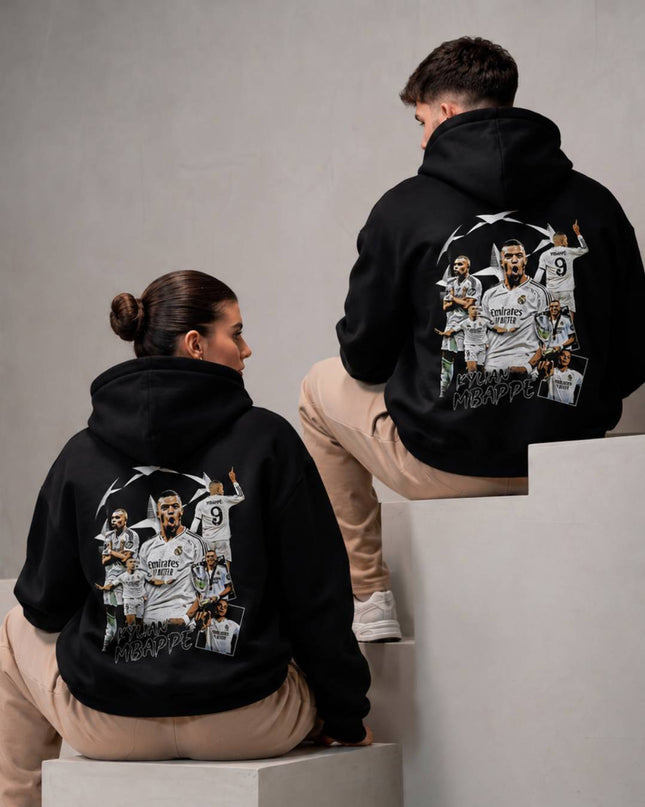 Kylian Mbappe #9 Real Madrid Champions League Collage Unisex Fan Hoodie