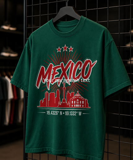 Mexico City Skyline 19.4326° N · 99.1332° W Kids Fan T-Shirt