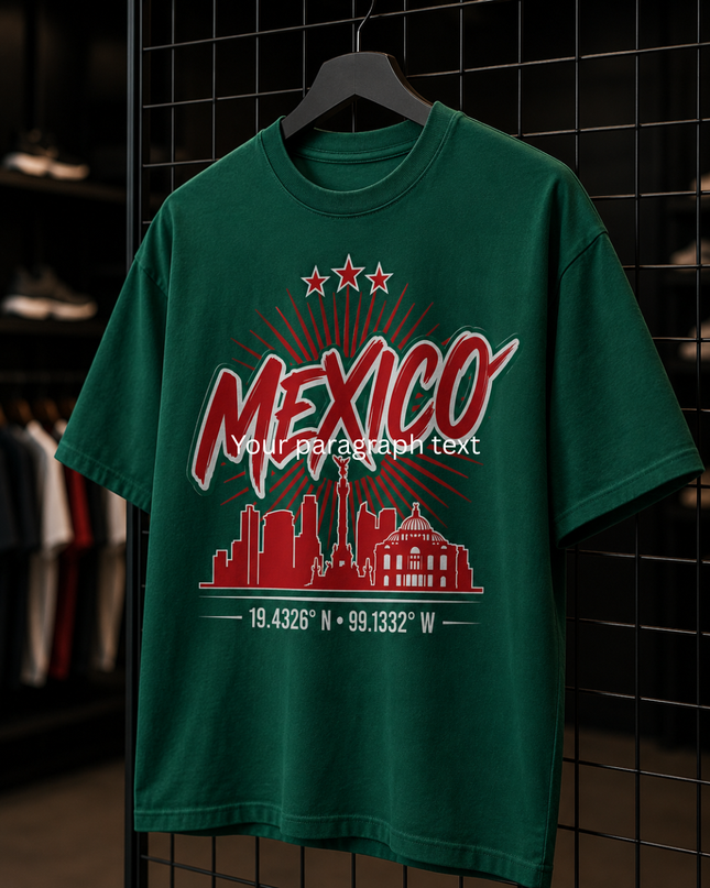 Mexico City Skyline 19.4326° N · 99.1332° W Kids Fan T-Shirt