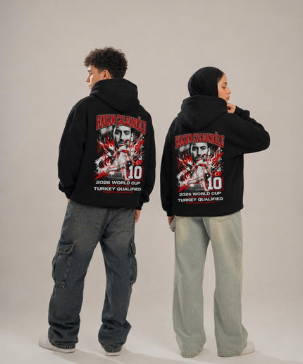 Hakan Çalhanoğlu #10 Turkey 2026 World Cup Qualified Fire Collage Unisex Fan Hoodie
