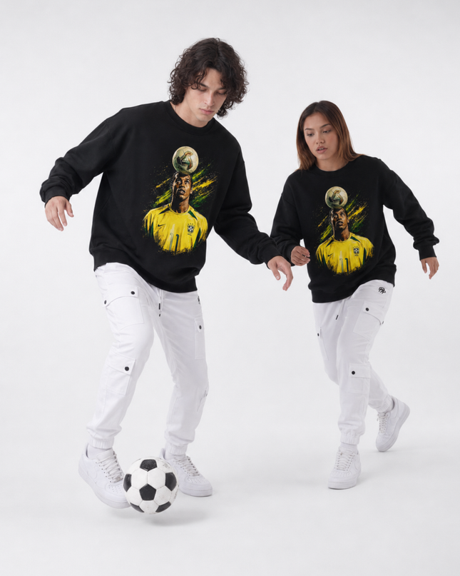 Ronaldinho Brazil Ball Balance Unisex Fan Crewneck
