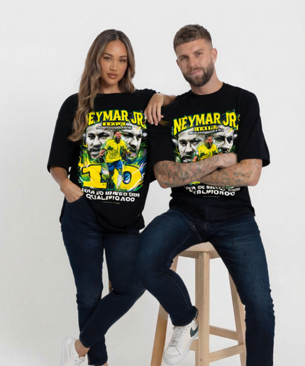 T-Shirt Unisexe Fan Neymar Jr. #10 Brésil Coupe du Monde 2026 Qualifié
