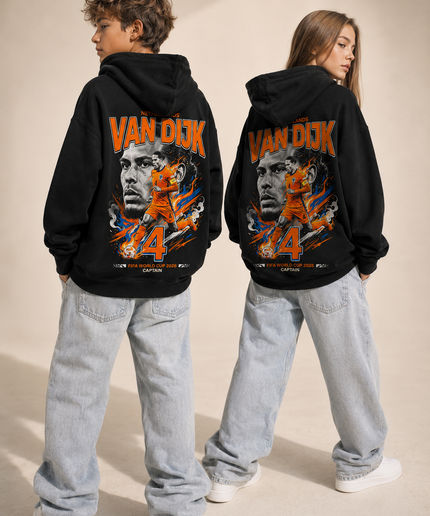 Sweat à capuche enfant Virgil Van Dijk #4 Pays-Bas Capitaine